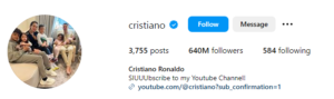 Cristiano Ronaldo Instagram Page