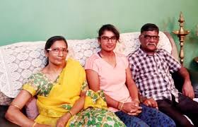 Mithali Raj With Her Parents