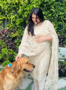 Urvashi Thackeray With Dog