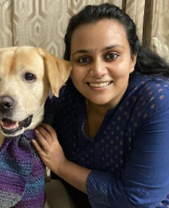 Revathi Suresh With Dog