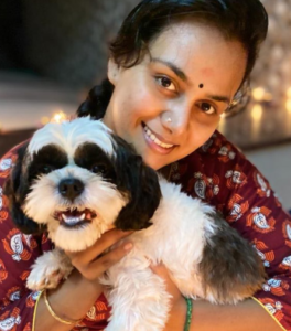 Revathi Suresh With Dog